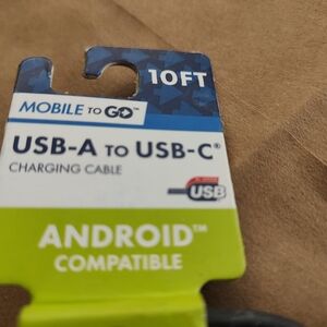 USB-A to USB-C Charging Cable - Black